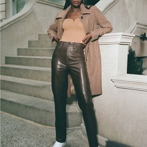 Abercrombie & Fitch The 90s Straight Ultra High Rise Faux Leather Pants 18R